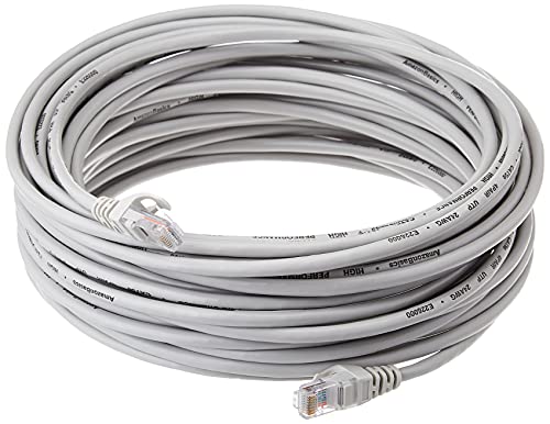 Amazon Basics - Cable RJ45 con Ethernet (15.2 m, categoría 5), gris