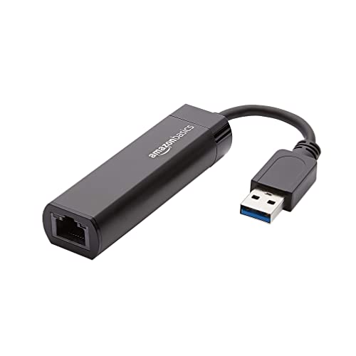 Amazon Basics Adaptador de USB 3.0 a Internet 10/100/1000 Gigabit Ethernet Negro