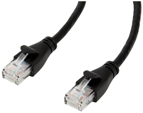 Amazon Basics Cable de Red Gigabit Ethernet LAN, Conectores RJ45, categoría 6, Ideal para Redes domésticas y de Oficina, 0.9 m (Paquete de 1), Negro
