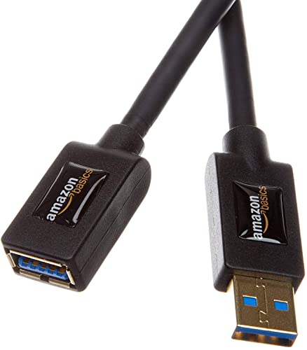 Amazon Basics Cable alargador USB 3.0 A macho a USB 2.0 A hembra (1 m), Negro