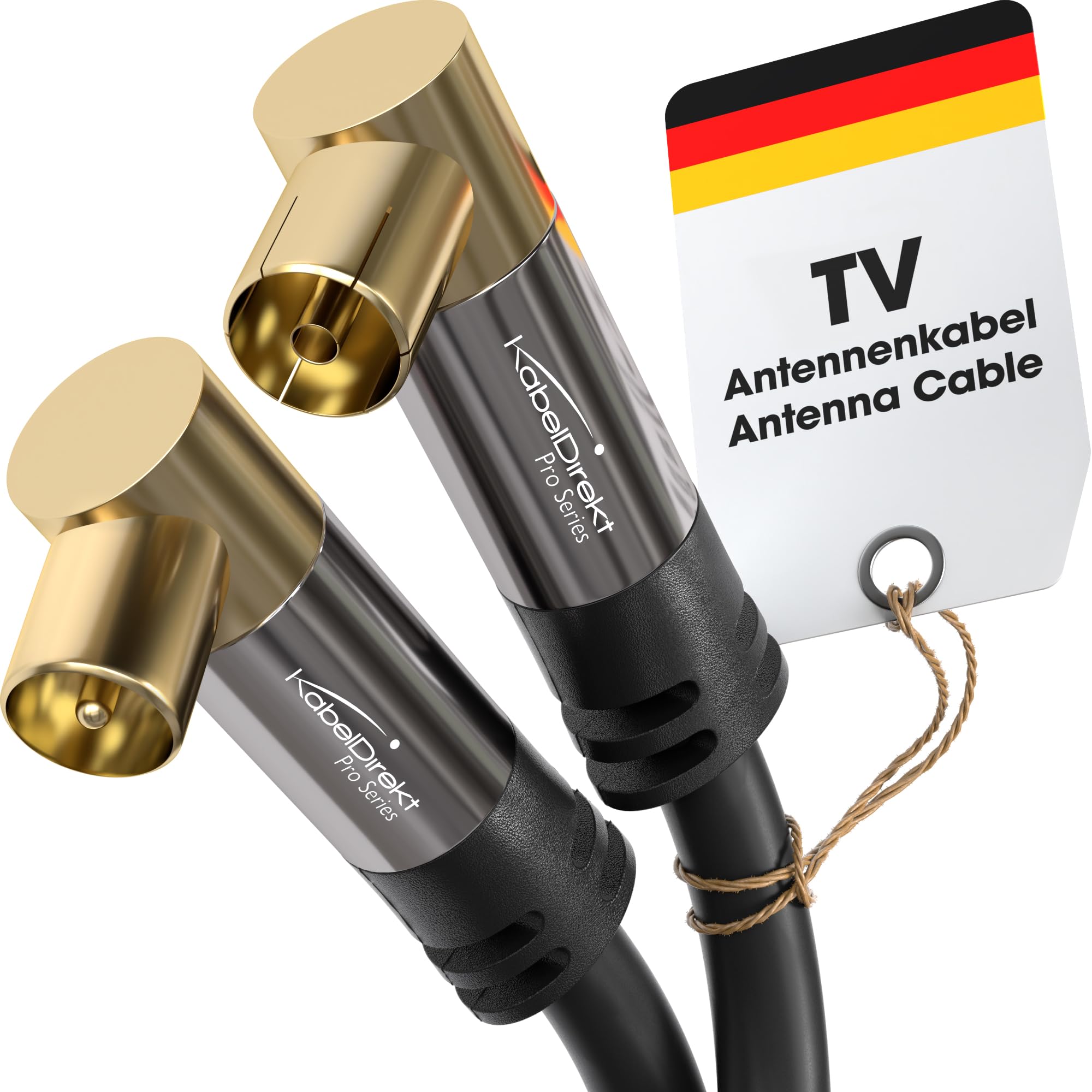 KabelDirekt – Cable Antena TV 4K, Cable Coaxial – 90° acodado – 0,5m – TV digital y analógico – Disponible en 0,5-20m (Enchuf