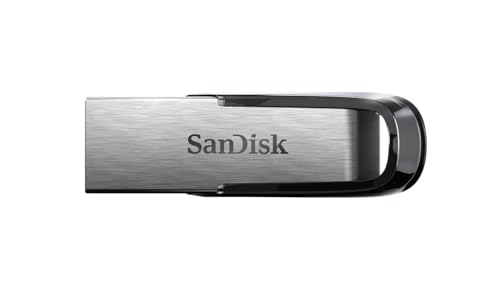 SanDisk Ultra Flair Pendrive 128 GB Memoria USB 3.0 (Velocidad de lectura hasta 150 MB/s, Protección con Contraseña, Carcasa de metal elegante y duradera, Plata) Negro