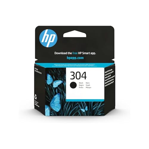 HP 304 N9K06AE, Negro, Cartucho de Tinta Original, compatible con impresoras de inyección de tinta HP DeskJet 2620, 2630, 3720, 3730, 3750, 3760, HP Envy 5010, 5020 y 5030