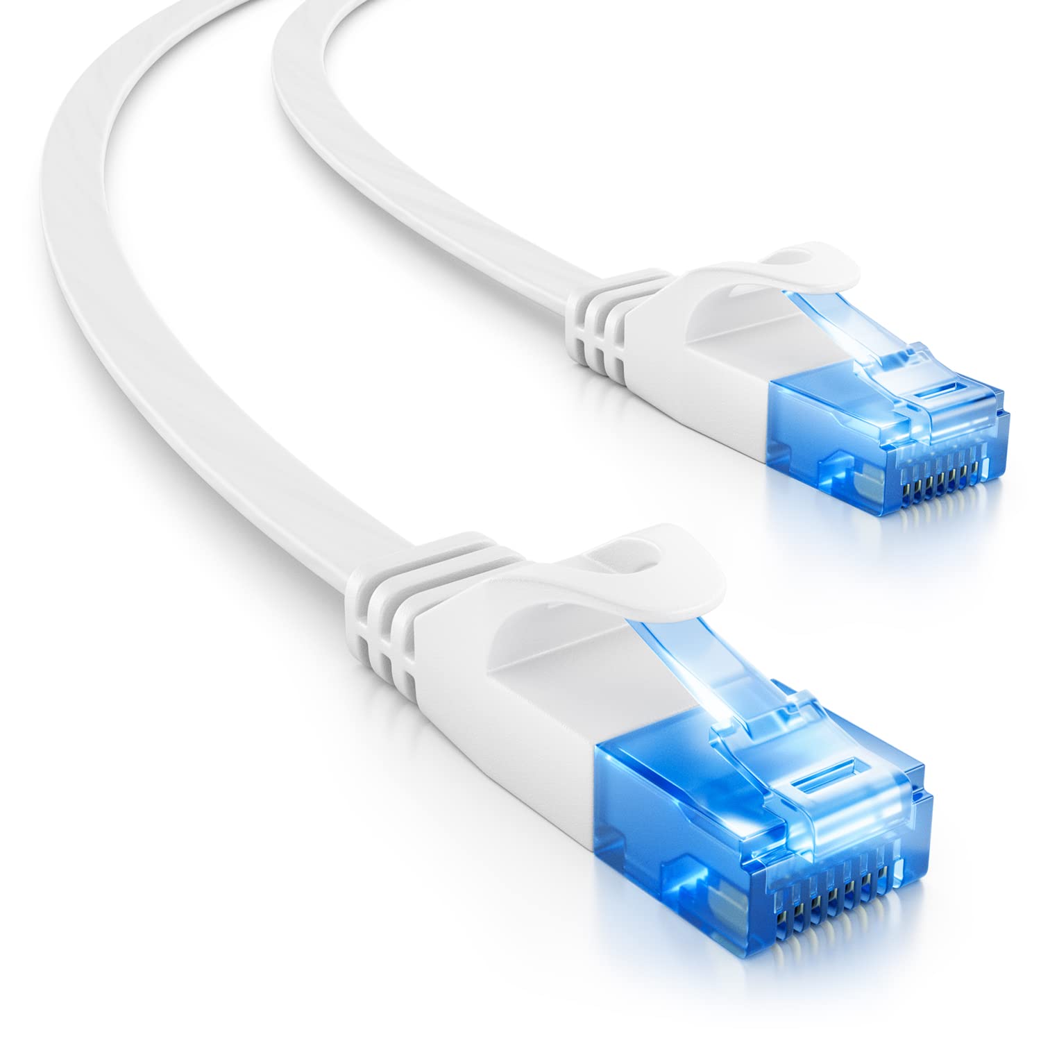deleyCON 20m CAT6 Cable de Red Plano 1000 Mbit Gigabit LAN - Cat 6 RJ45 Ethernet Patch Cable Instalación Plano - para Interne