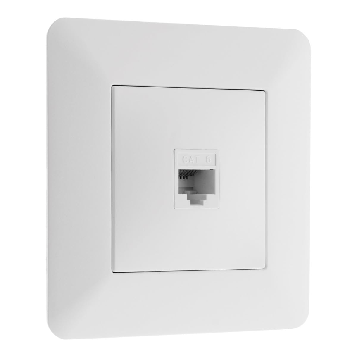 Zenitech - Toma de Red RJ45 CAT6 Blanca Artezo - Instalación Empotrada - Compatible con Caja de Empotrar - Frontal Ajustable