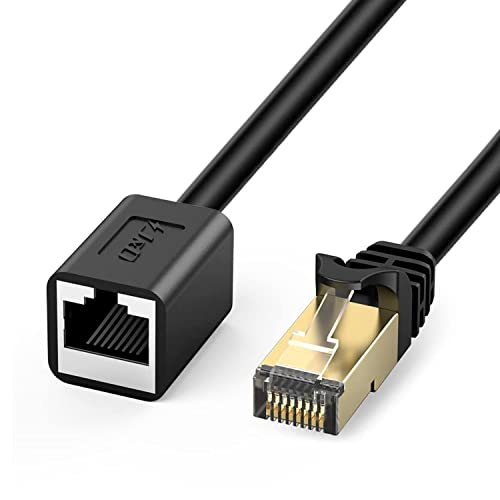 J&D Alargador RJ45 Cat6, Alargador RJ45 Cable Ethernet Macho a Hembra Compatible con Estándares Cat6/5e/5, Adaptador de Red Para Gigabit 1000Mbps, Conexión Blindada, 0,9 Metros