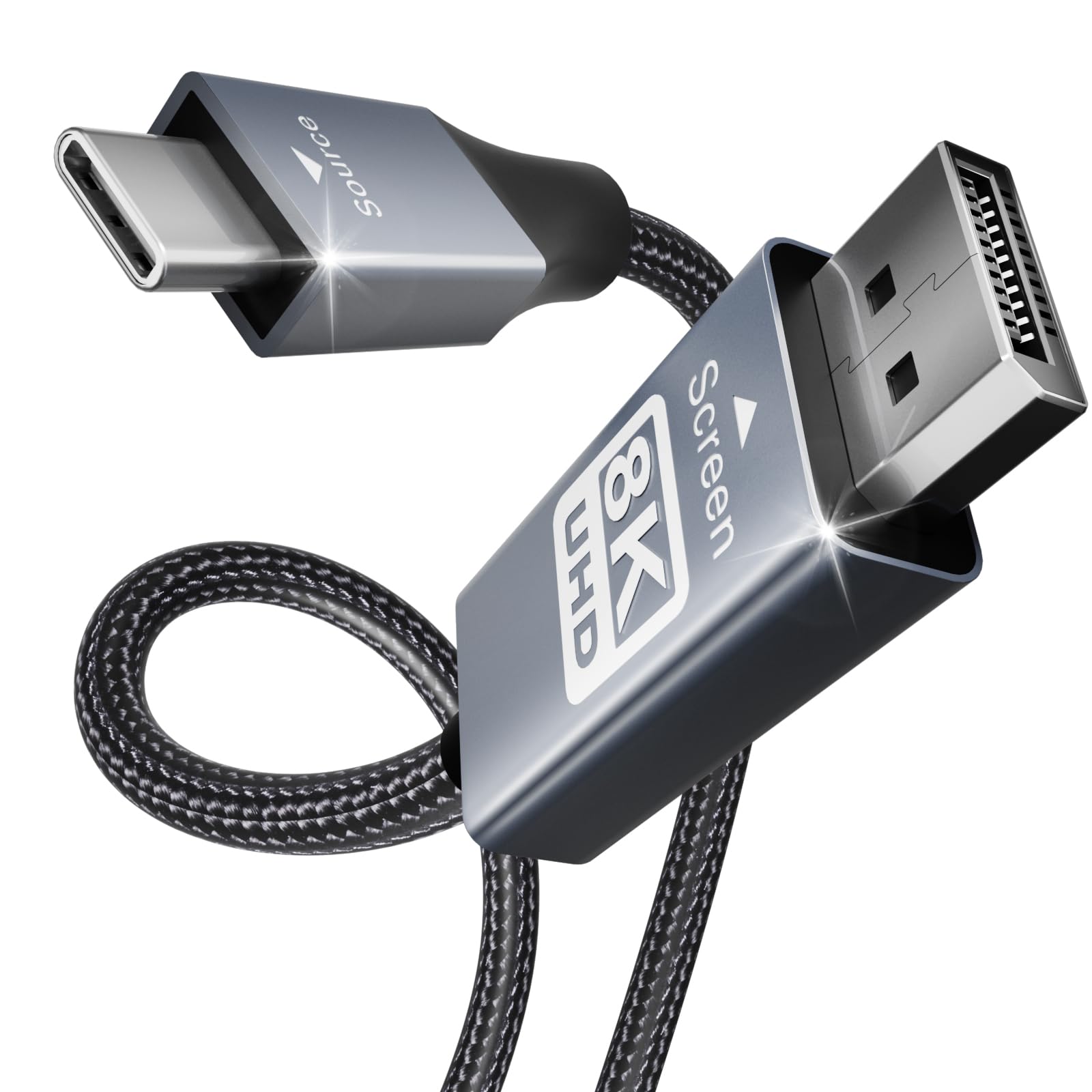 BENFEI Cable USB C a DisplayPort 1.8M (8K@60Hz, 4K@144Hz), Cable USB C a DP [Compatible con Thunderbolt 3/4] con iPhone 15 Pr