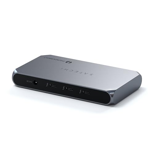SATECHI Docking Station 6 en 1 Thunderbolt 4 Slim Hub Pro con 4 Puertos a 40 Gbps, 8K o Doble 4K, Carga PD 96W, 1x USB 3.2 Gen2, para MacBook Air y Pro, Portátil y más