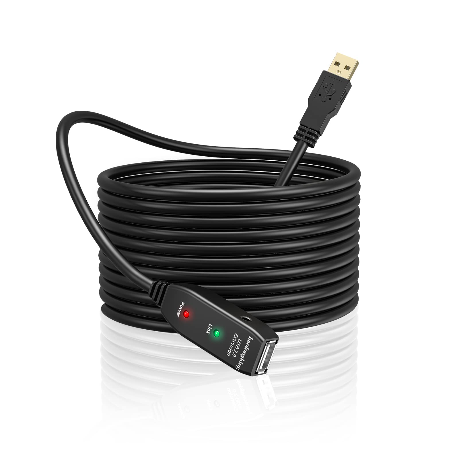 baolongking Cable alargador USB de 5 m, 10 m, 15 m ó 20 m. USB 2.0, repetidor activo, con conectores macho a hembra, cables l