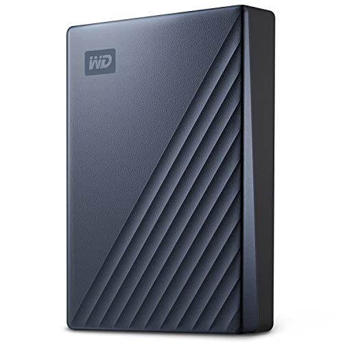 WD 5TB My Passport Ultra Disco Duro Externo Portátil, USB-C, USB 3.2 Gen 1/USB 3.0, Copia de seguridad y protección con contraseña, Formateado para Windows, Azul