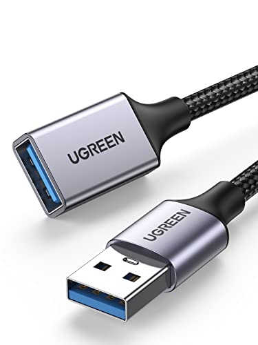 UGREEN Cable Alargador USB 3.0 Extension Tipo A Macho a Hembra Extensor 5 Gbps para Ordernador, Disco Duro Externo, Impresora, Ratón, Teclado, Hub, Pendrive, Mando de PS3, VR Gafas (2M)