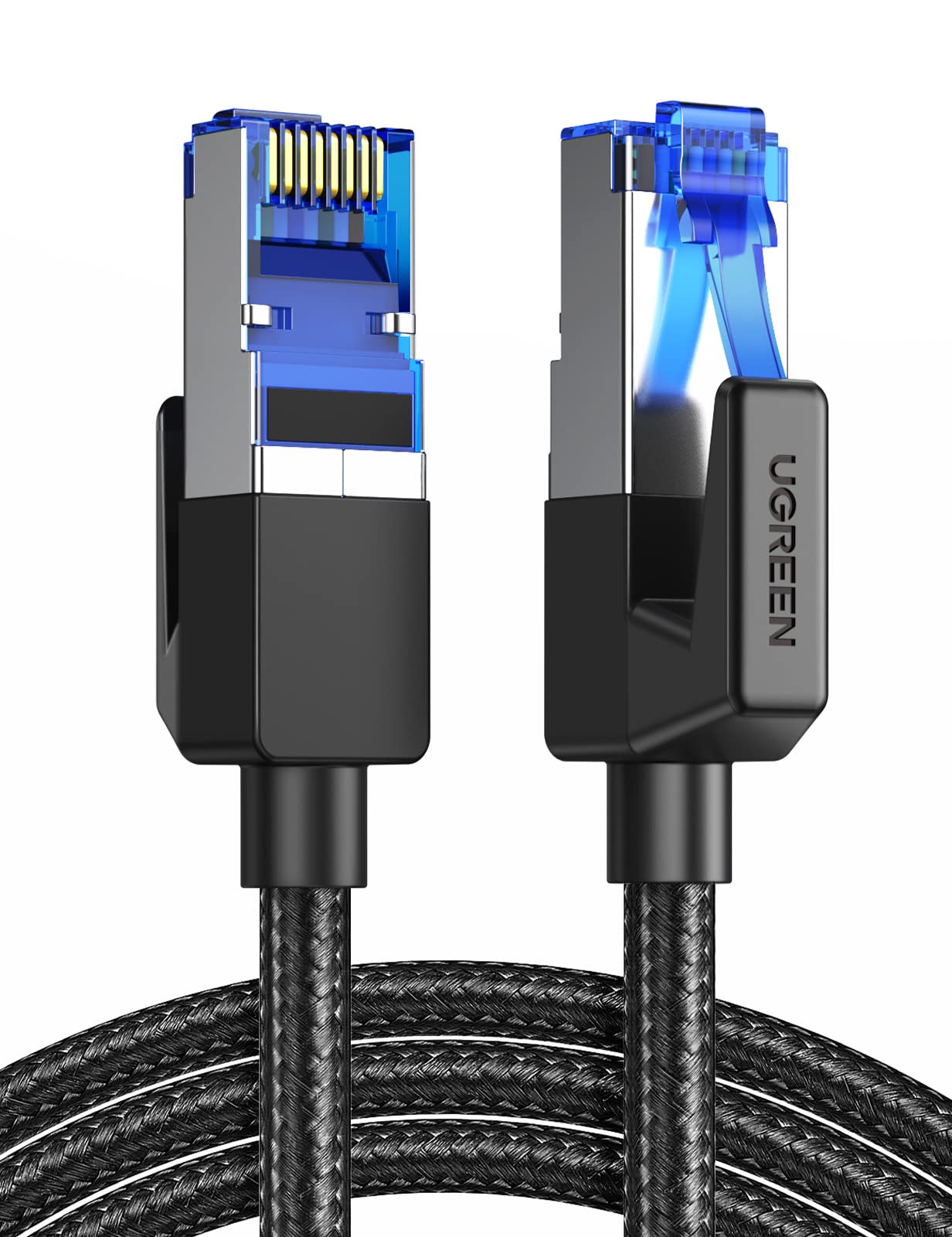 UGREEN Cable de Red Ethernet Cat 8 Lan 40Gbps 2000MHz Trenzado con Conector RJ45, Compatible con Steam Deck PS5 PS4 Xbox X/S