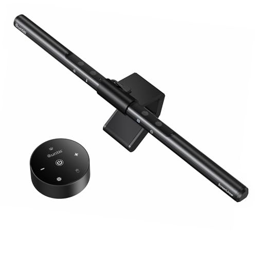 Quntis Lámpara Monitor con Control Remoto 40cm, Doble Control Barra de Luz de Monitor Curvo con Atenuación Automática, Luz Ordenador para el Cuidado de Los Ojos