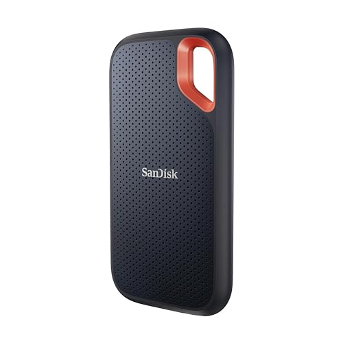 SANDISK Extreme SSD Externo Portátil 1TB (Disco duro externo SSD con velodidad de lectura de hasta 1050 MB/s, 1000 MB/s de escritura, Clasificación IP65 de resistencia al agua y al polvo) Negro