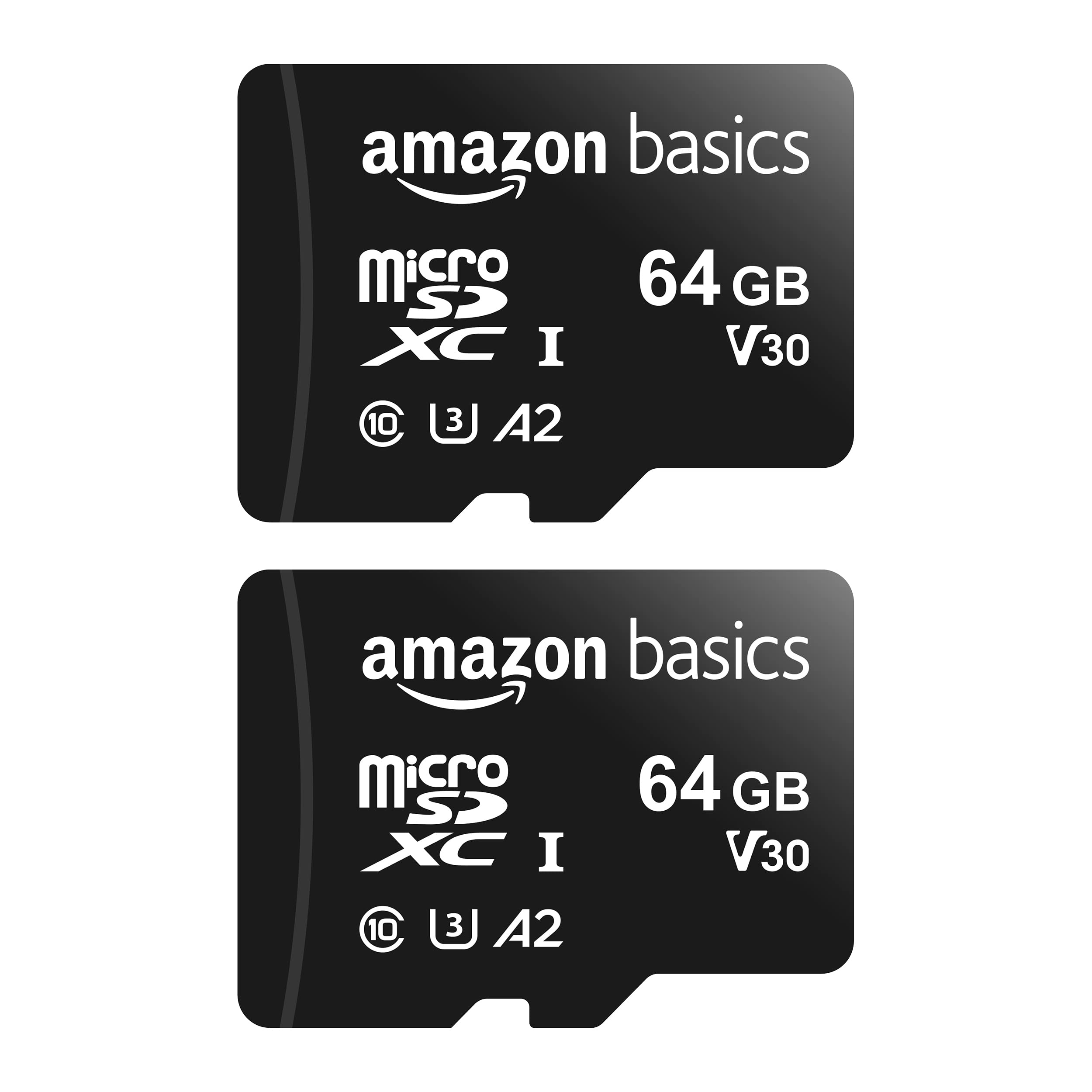 Amazon Basics Tarjeta de memoria microSDXC con adaptador de tamaño completo, A2, U3, velocidad de lectura de hasta 100 MB/s,