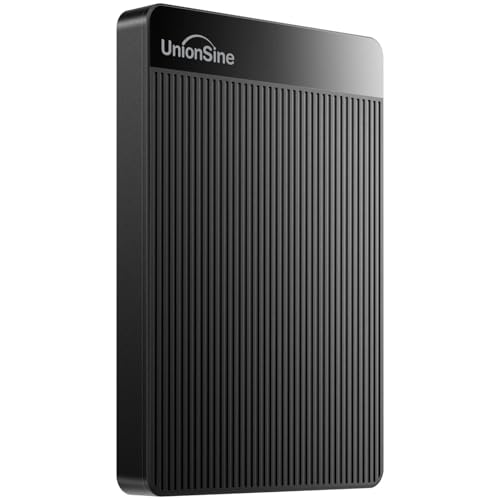 UnionSine Disco Duro Externo 500GB 2.5" USB3.0 Ultra Slim Portátil HDD Almacenamiento para PC, Mac, MacBook, Chromebook, Xbox, PS4 (Color Negro) HD2510
