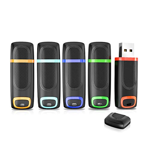 Vansuny - Memoria USB 3.0 16 GB Pack 5, Pendrive USB 16GB Alta Velocidad con indicador LED y Tapa para PC, Desktop, Portátil, Audio de Coche, Consolas de Juegos(Cian, Verde, Naranja, Rojo, Azul)