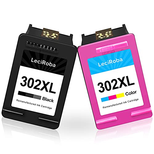 LeciRoba 302xl Reemplazo para Cartucho Tinta HP 302 XL Negro y Color,para HP DeskJet 2130 3630 3636 3639 OfficeJet 3830 3831 4650 5220 5230 5264 Envy 4510 4520 4521 4525 (2 Paquetes)