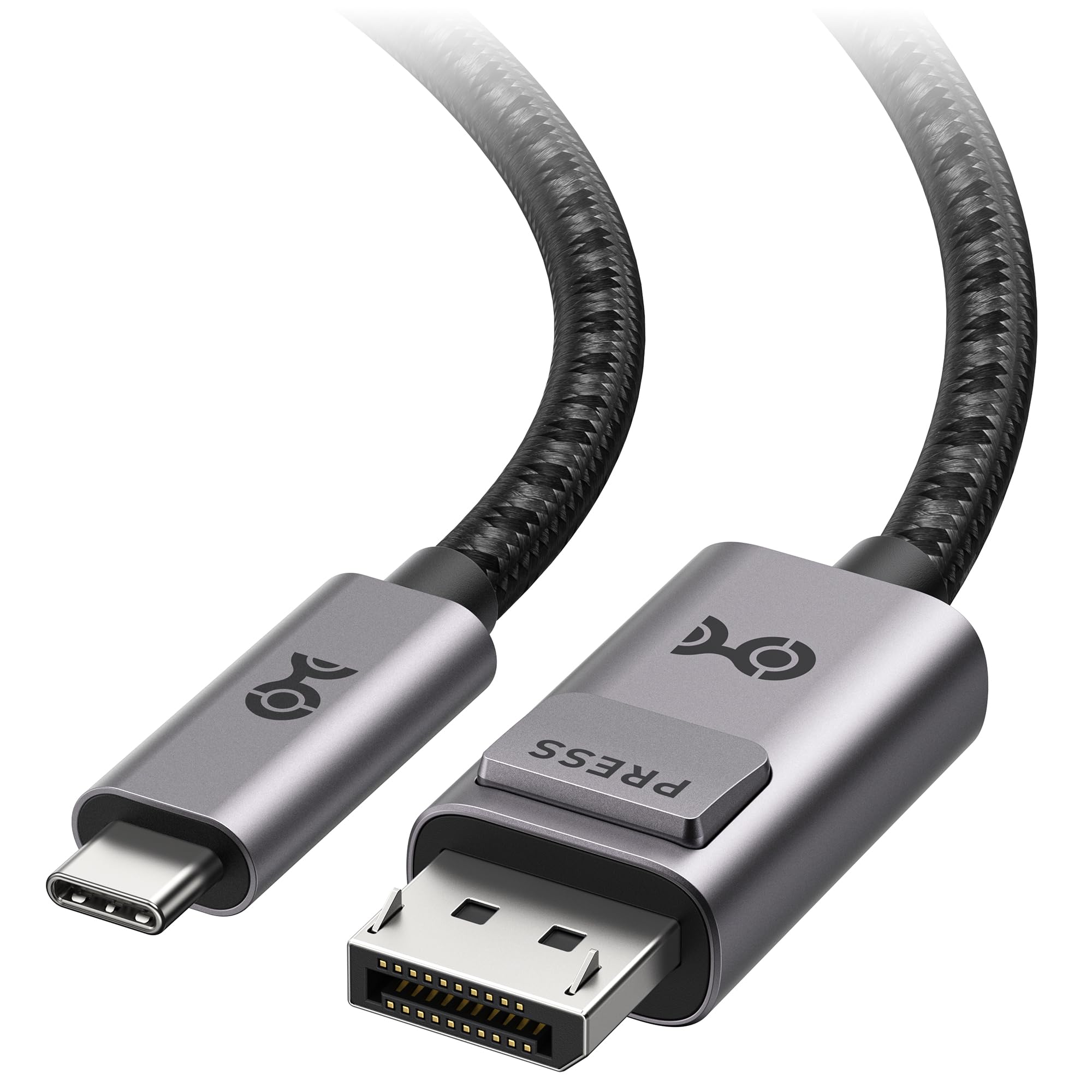 Cable Matters cable USB-C a DisplayPort 1.4 trenzado premium de 1,8 m (cable USB-C a DisplayPort, cable USB-C a DP) compatibl