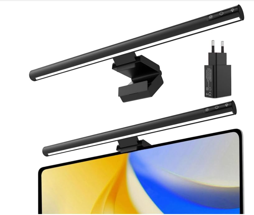 Anpro Barra de Luz de Pantalla Luz de Trabajo LED de Lectura Electrónica, Luz de Monitor de Computadora USB con Control de Pantalla Táctil, Temperatura de 3 Colores, Brillo Ajustable