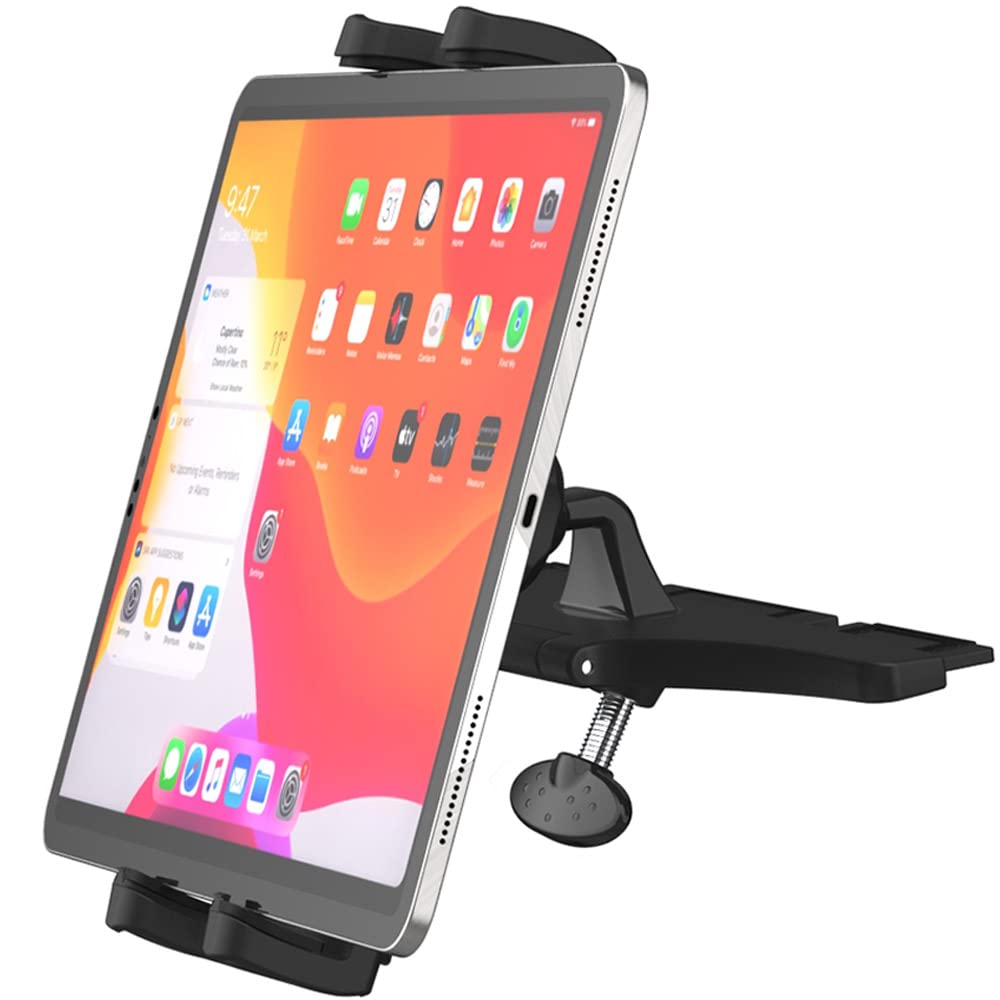 Cuxwill Soporte Tableta Coche CD Slot para 4-13'' Equipo, 360° Rotacion Universal Soporte Tablet Smartphone Coche CD Ranura p