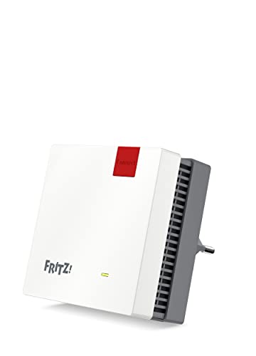 Fritz! Repeater 1200 AX International - Repetidor/Extensor Wi-Fi 6 (2.400 Mbps/5 GHz y 600Mbps/2,4 GHz), Mesh, 1 Puerto LAN Gigabit, WPS, Interfaz en Español