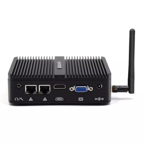 BASOARO PC Industrial Mini PC sin Ventilador J5005, Fanless Computer, 8GB RAM 128GB SSD, Gigabit Ethernet, Doble Pantalla HD VGA, 2 RS232 COM, WiFi de Doble Banda, BT, Win 11 Pro