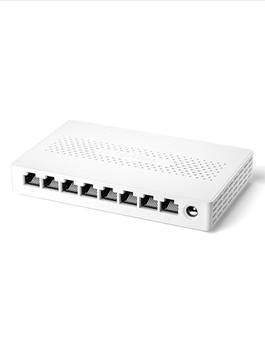 Tenda Switch Ethernet 2.5Gb 8 Puertos (Plug & Play, No Gestionado, Sin Ventilador, LAN Splitter, Ideal para NAS 2.5G, PC, Servidores, Ap WiFi 6/7, Montaje en Escritorio o Muro) (SM108)
