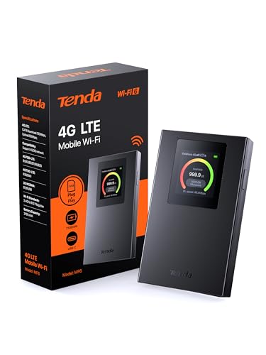 Tenda MF6– Router 4G SIM, Móvil Portátil 4G con tarjeta SIM, Wifi Portatil CAT4 WiFi6 AX300, MiFi 4G, batería de 2100 mAh, USB-C, WPA3, pantalla a color,Carga del batería externa,Nano card,Plug y Play