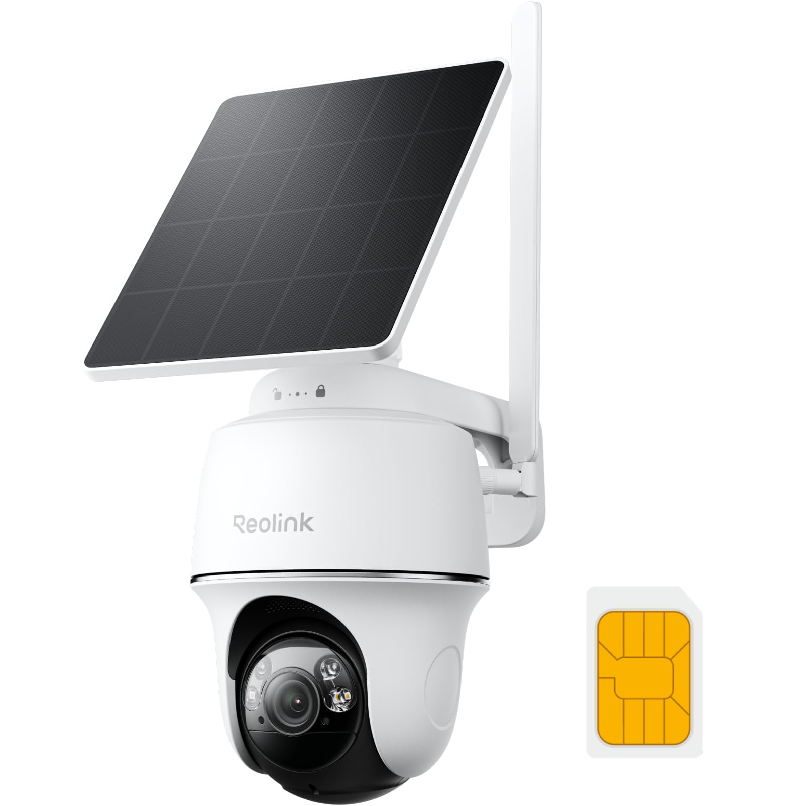Reolink 3G/4G LTE Camara Vigilancia Exterior Solar con Bateria, 5MP Inalambrica Camara 360° PTZ con Tarjeta Sim & 32GB Tarjet