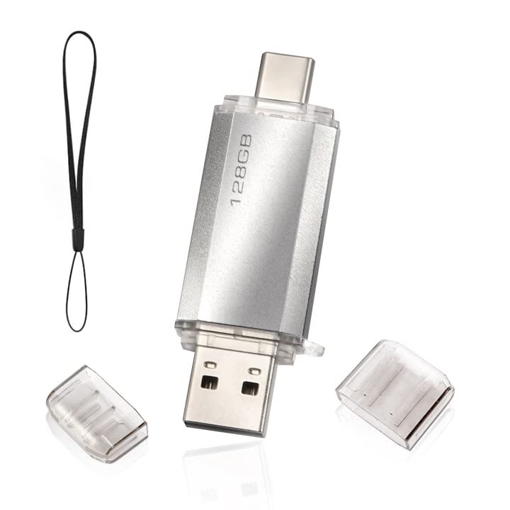 Tipo C Memoria 2 en 1 USB 128gb, Pen Drive USB C 128 GB Tipo C Y USB 2.0 Memoria Flash 128gb para Smartphones Android/Windows