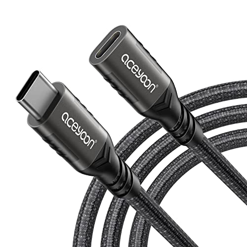 aceyoon 240W Alargador USB C, USB Tipo C 3.1 20Gbps Gen2 USB C Macho a Hembra PD QC3.0 Carga Cable Extensión 4K@60Hz Compatible con MacBook Pro Air M2 M1, para Samsung Galaxy y más (1M)