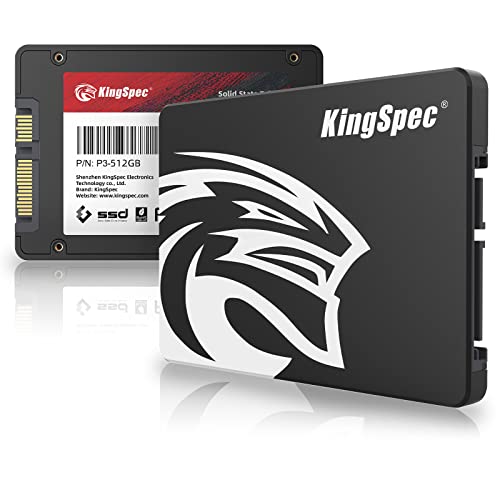 Kingspec SSD 512GB 2,5" SATA III, TLC 3D NAND Flash Disco Duro Interno, Lectura de Hasta 570 MB/s, para Escritorios/Computadoras Portátiles/Todo en Uno