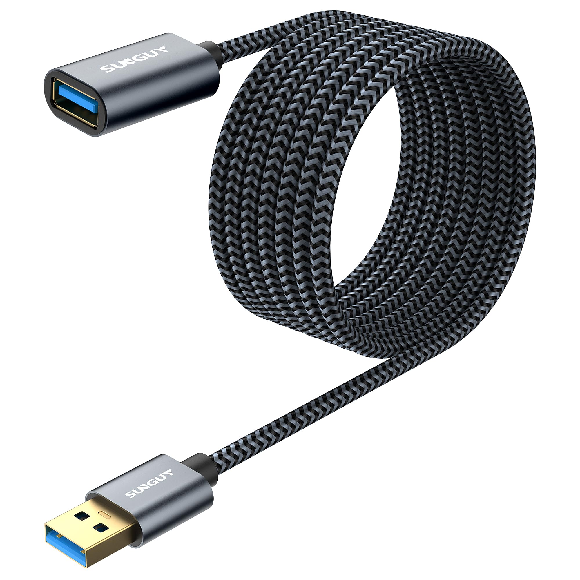 SUNGUY Cable Alargador USB 3.0, USB A Macho A Hembra Cable Extension 5Gbps para Impresora, Ratón, Teclado, Hub, Pendrive, Man