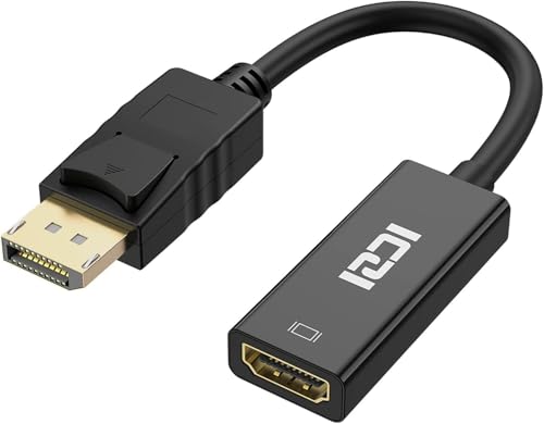 ICZI Adaptador Display Port a HDMI, 4K 60Hz Convertidor Displayport (DP) Macho a HDMI Hembra Audio Compatible con PC, Lenovo, Dell, HP, Asus, Proyectores y Otros