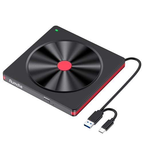 Lector CD Externo, USB 3.0 Lector DVD Externo para PC, Unidades CD/DVD Externas Grabadora DVD Externa para PC, Portatil, Laptop, Windows 11/10/8.1/7/XP/Vista/Linux/MacOS, iMac, Macbook,Desktops