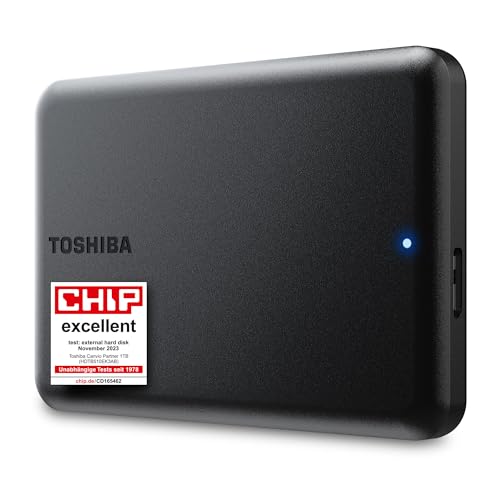 Toshiba Canvio Partner 1TB - Disco Duro Externo portátil de 2,5'', USB 3.2, Compatible con Mac y Windows. (HDTB510EK3AB)