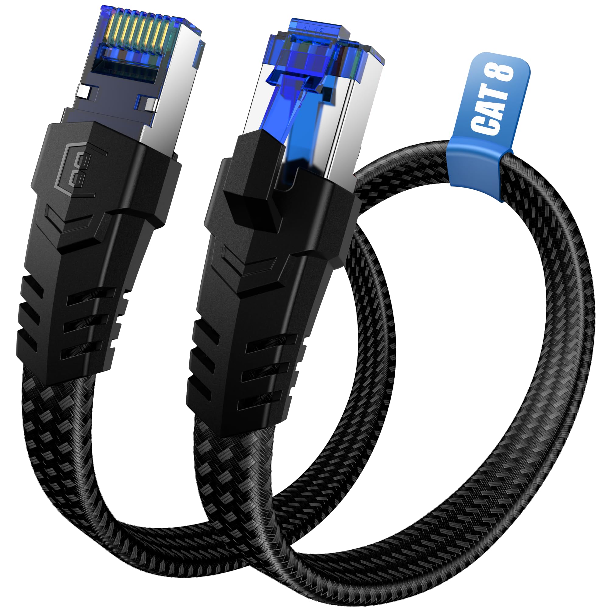 Cable Ethernet Cat 8- 0.5M 1M 5M 10M 15M 20M 30M Cable de Red, 40Gbps 2000MHz Alta Velocidad Cable Lan, Plano RJ45 Gigabit PO
