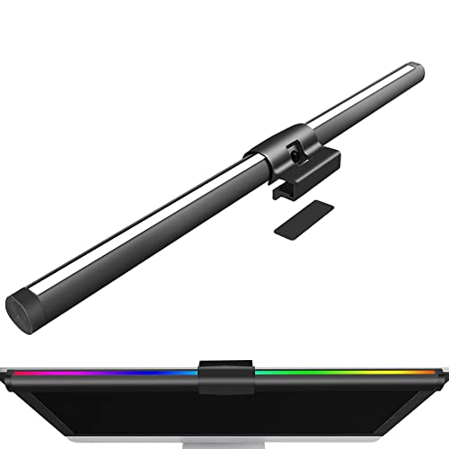Lámpara de Monitor Double Light Lampara Monitor para Portatil,94 LED Barra de Luz LED de Brillo con 5 Modos de Colores,2700k-7500k luz azul anti-radiación,Sin Deslumbramiento,sensor táctil - 44CM