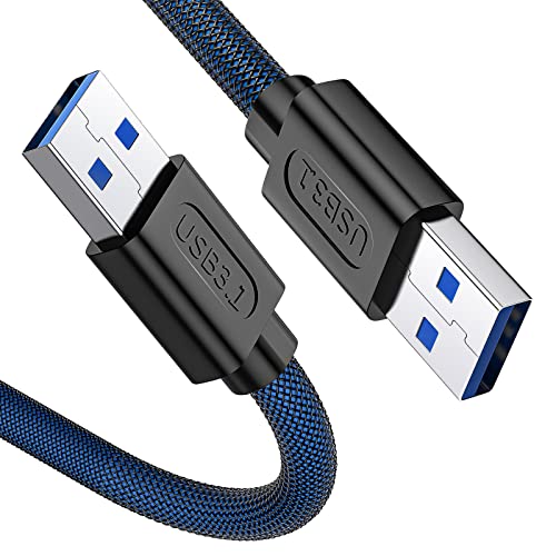 ANDTOBO Macho USB 3.0 Cable-2M, [5Gbps] Cable USB 3.0 Macho a Macho, USB a Cable Macho Doble, Para Pc, Disco Duro, Ordenador, DVD, Cámara, Macbook, reproductor de Blu-Ray, Tablet. Azul