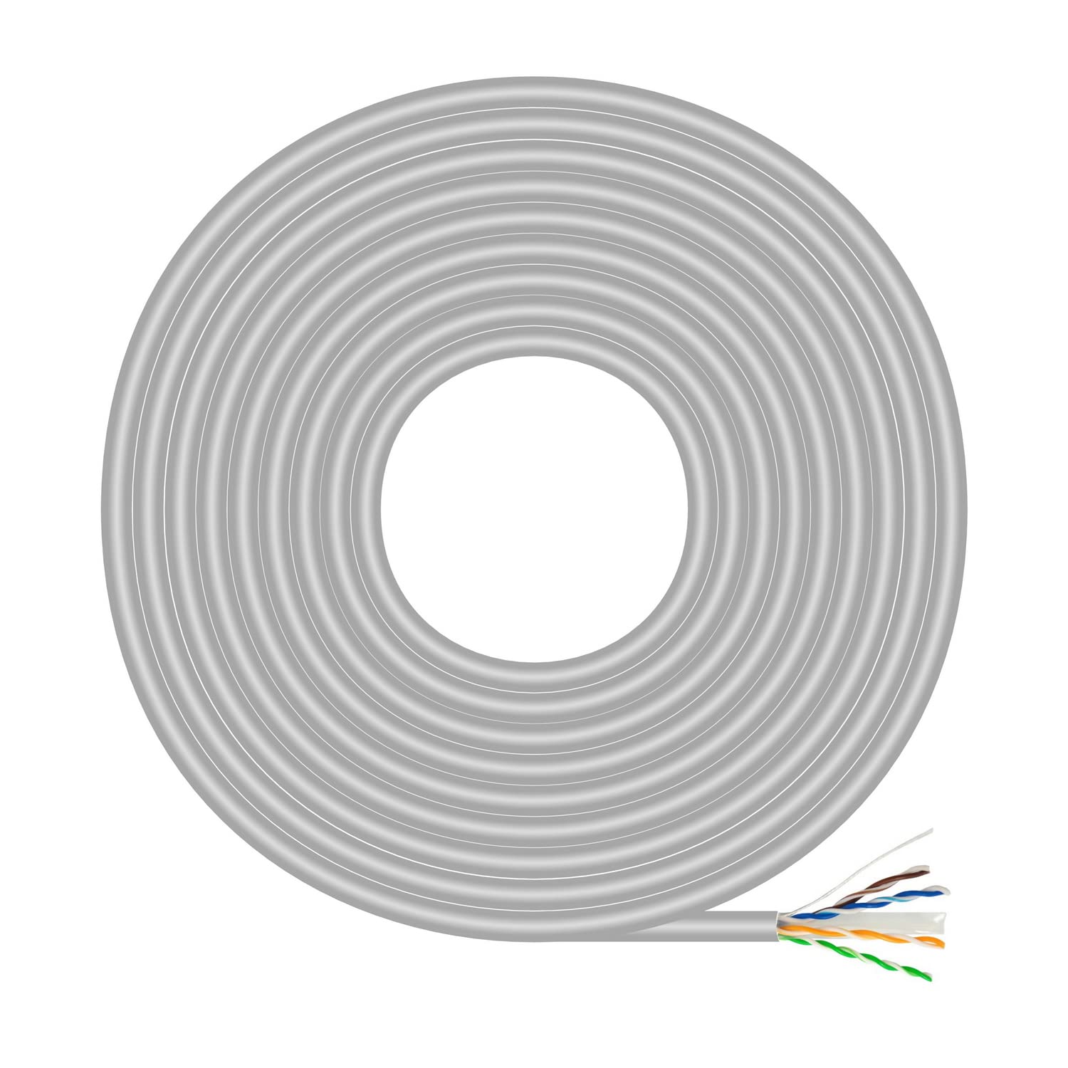 AISENS - A135-0660 - Cable de red RJ45 Cat.6 UTP rígido AWG23 CCA, gris, 100m
