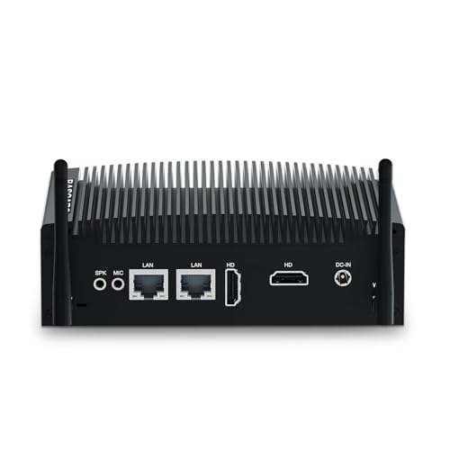 BASOARO Mini PC Industrial sin Ventilador i5, Mini Computadora Win 11 Pro, 16GB RAM 256GB SSD Core i5 8350U Computadora Industrial con RS232, RJ45 LAN, 2 Pantalla HD, WiFi, BT