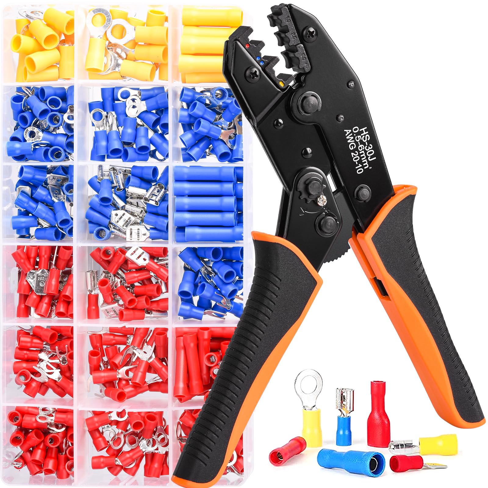 Juego de pinzas para engarzar cables,Set Alicates Terminales Electricos,Crimpadora Terminales electricos,Alicates de Terminal