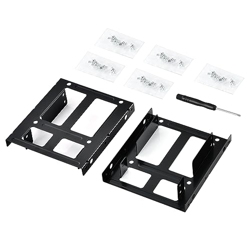 ELUTENG Adaptador 2.5" a 3.5" Dual SSD/HDD con Carril Deslizante, Marco Metálico para Disco Duro, Incluye Destornillador y 5 Tornillos