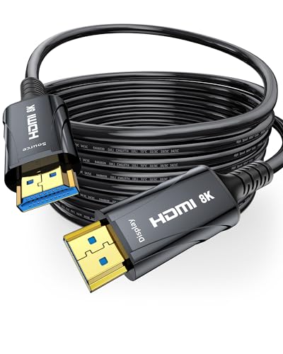 Cratree Cable HDMI 8K Ultra Alta Velocidad Cable HDMI,10K 8K 60Hz 4K 120Hz 48Gbps 2.1,Dolby Vision HDCP 2.3 eARC,Compatible con PS5 PS4 Pro HDTV Blu-ray Monitor 25 metros 1