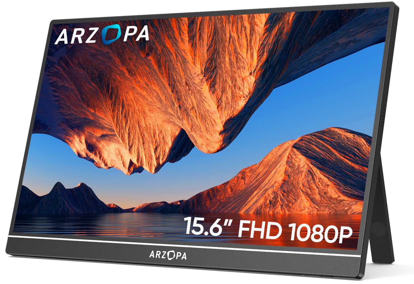 ARZOPA Monitor portátil, Pantalla Portátil IPS FHD de 15,6" 1920 × 1080 con Soporte, Segunda Pantalla Ultradelgada para Compu