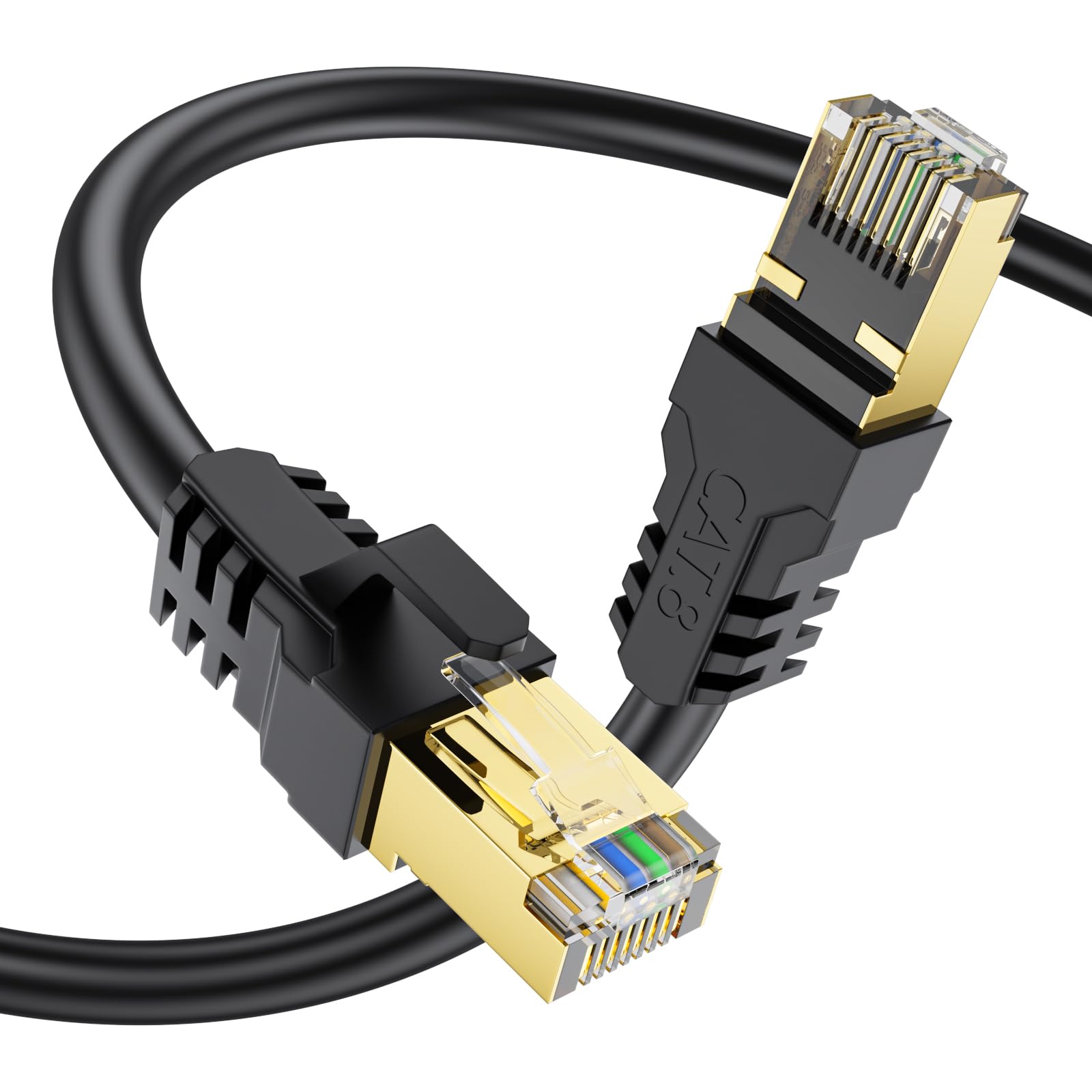 YSONG Cable Ethernet 2 metros Cat 8 Cable de Red Cable Lan 40Gbps 2000MHz con Conector RJ45 Cat 8, Compatible con Steam Deck