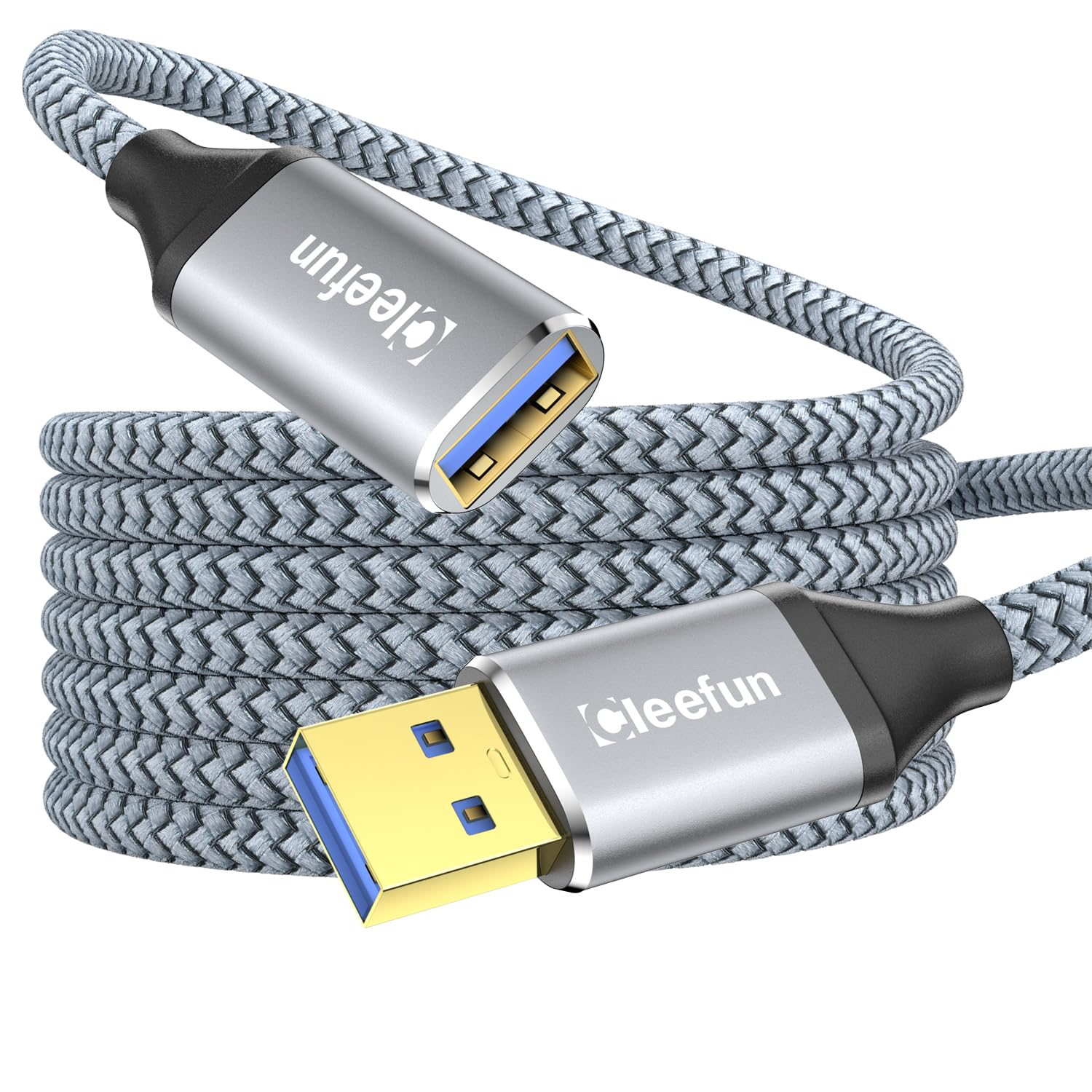 CLEEFUN USB 3.0 Alargador USB 5M, Cable USB Tipo A Macho a Hembra 5 Metros | Cable Extension USB Tipo A 5Gbps para Mando PS4/