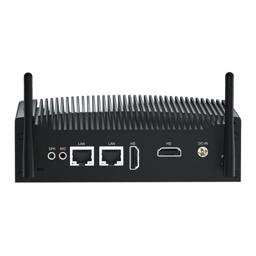 VENOEN Mini PC sin Ventilador i5 PC Industrial Core i5 8250U/8350U 16GB RAM 512GB SSD, 2X HD 4k Output, 2X RS232 COM, WiFi, 2X Gigabit Ethernet, 12V Industrial IPC para Business/Billboard