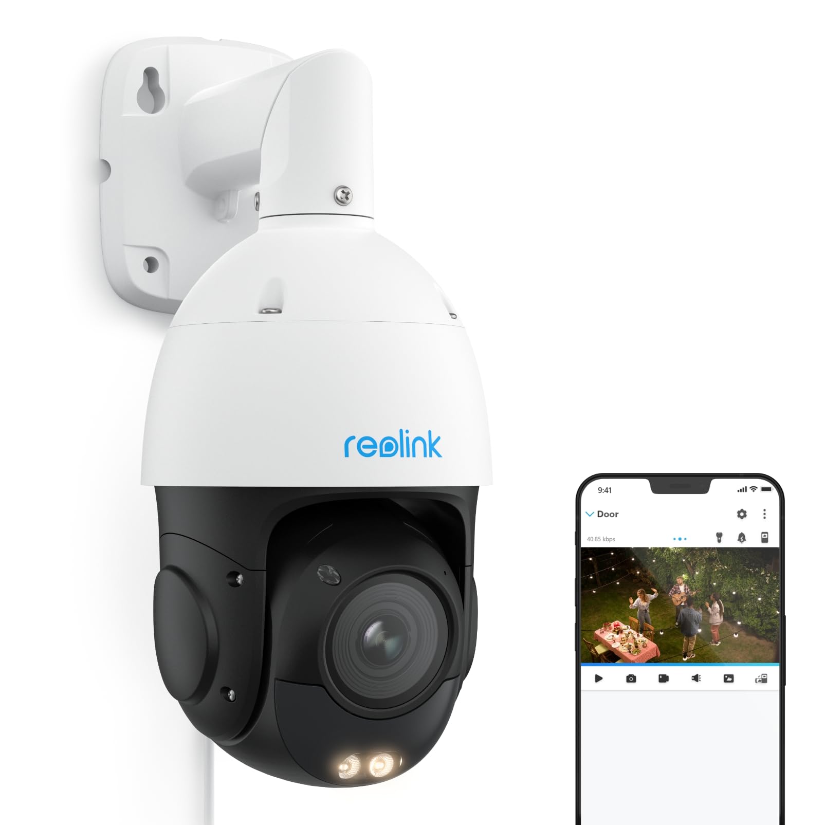 Reolink PoE 4K Cámara Vigilancia Exterior PTZ, 5X Zoom Óptico 3D, 360°/90° Pan & Tilt, Auto-Seguimiento, Audio Bidireccional,